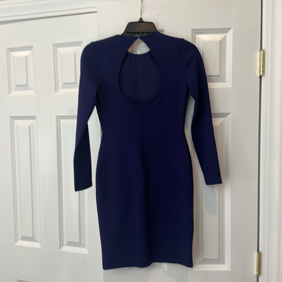 Halston Heritage Blue Cut Out Ponte Dress - Picture 3 of 8